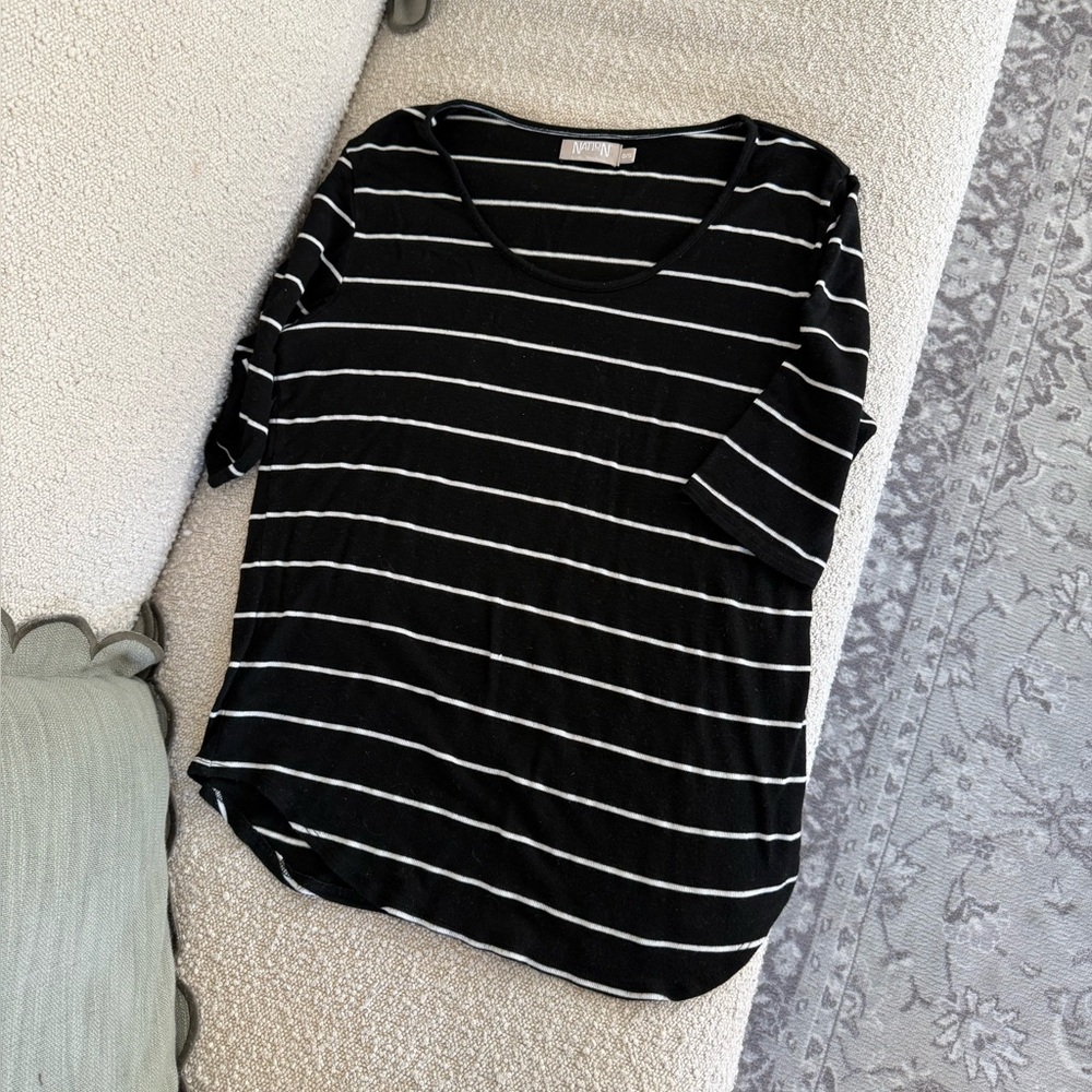 Nation LTD Striped Scoop Neck 3/4 Sleeve Top🤍